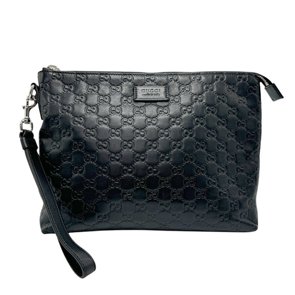 Gucci Guccissima Leather Clutch Bag Black
